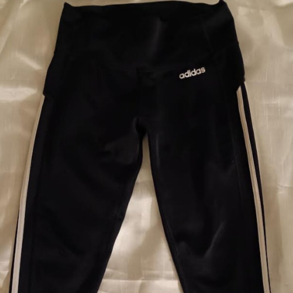 Adidas - Black Athetic/Sport Legging Pants - Kids Girls Size - Medium